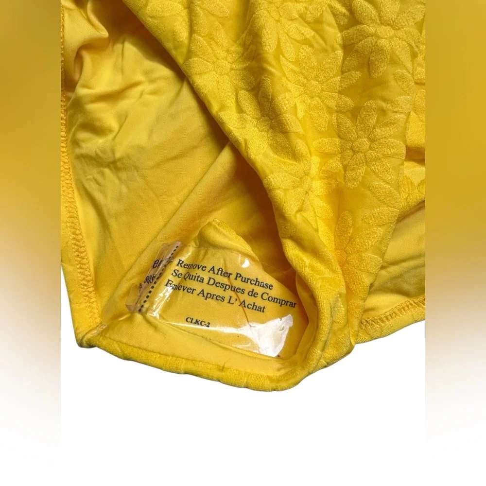 TRINA TURK yellow Joplin Jacquard Cutout Plunge One-Piece Swimsuit Size 12 NWT - Picture 4 of 11